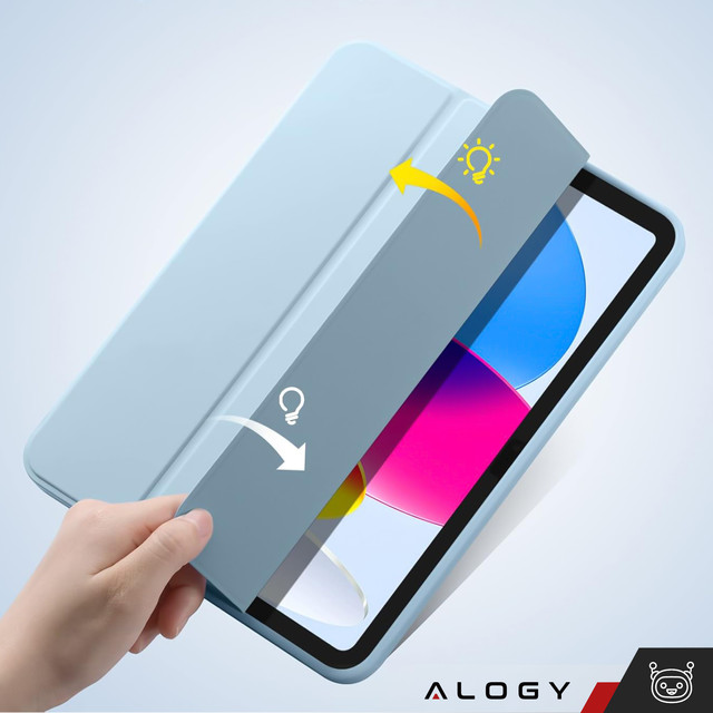Glass Case for Apple iPad 10gen. 10.9" 2022 Tablet Case Alogy Smart Case Pencil Holder Blue