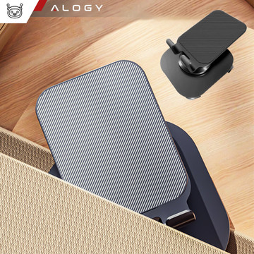 Phone Holder Tablet Stand Stand Foldable Adjustable Aluminum for Desk 4-12.9" 360 Alogy Black