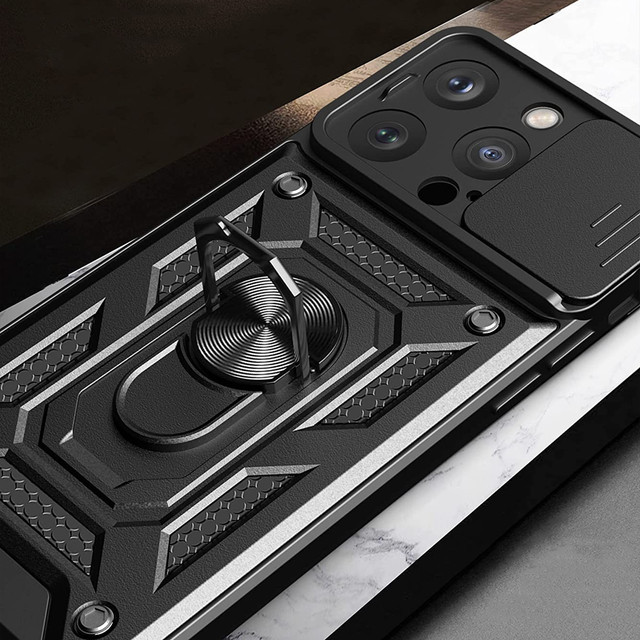 Alogy Camshield Stand Ring Case with Camera Cover for Apple iPhone 14 Pro Glass