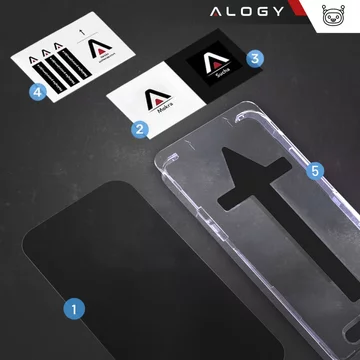 Szkło hartowane Prywatyzujące do Apple iPhone 16 ochronne szkiełko na ekran 9H Alogy Privacy EasyShield™️ z ramką montażową