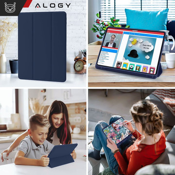 Case for Apple iPad 10.2 9 Gen 8/7 2021/2020/2019 Smart Pencil Case Alogy TPU Tablet Cover Navy Blue Glass