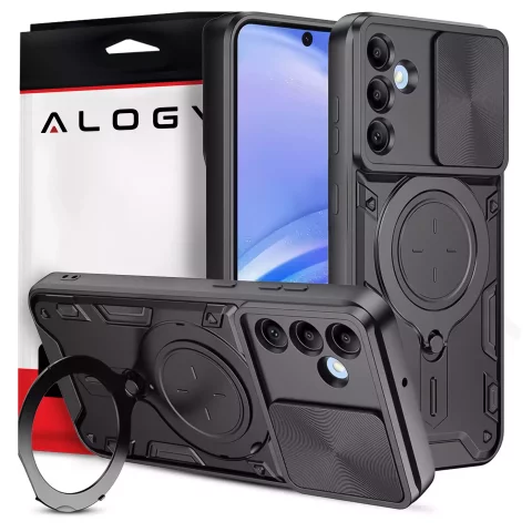 Case for Samsung Galaxy S25 armored Slide Case Ring camera protection housing Alogy CamGuard Pro black