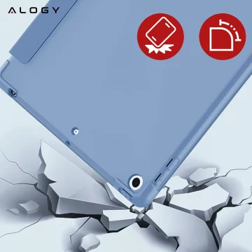 Case for Apple iPad 10.2 9 Gen 8/7 2021/2020/2019 Smart Pencil Case Alogy TPU Tablet Cover Blue Glass