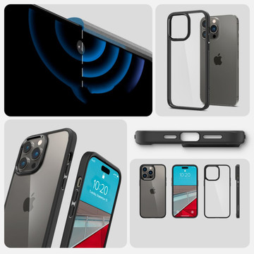 Etui obudowa case Spigen Ultra Hybrid do Apple iPhone 14 Pro Matte Black   Kabel 1m Lightning