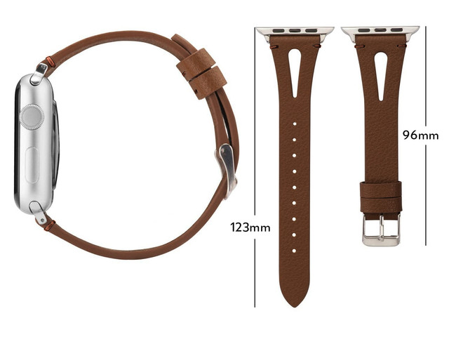 Leather Strap Alogy leather for Apple Watch 42/44/45/49mm Brown