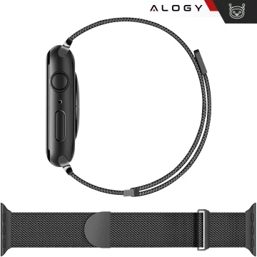 Alogy Stahlarmband für Apple Watch 42/44/45/49 mm Edelstahl Schwarz