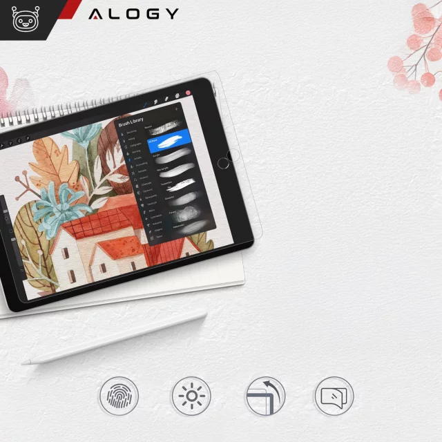 Matte Tempered Glass for Apple iPad 10.2 Gen. 7/8/9 Alogy Matte Paper-Like Screen Protector with Mounting Frame