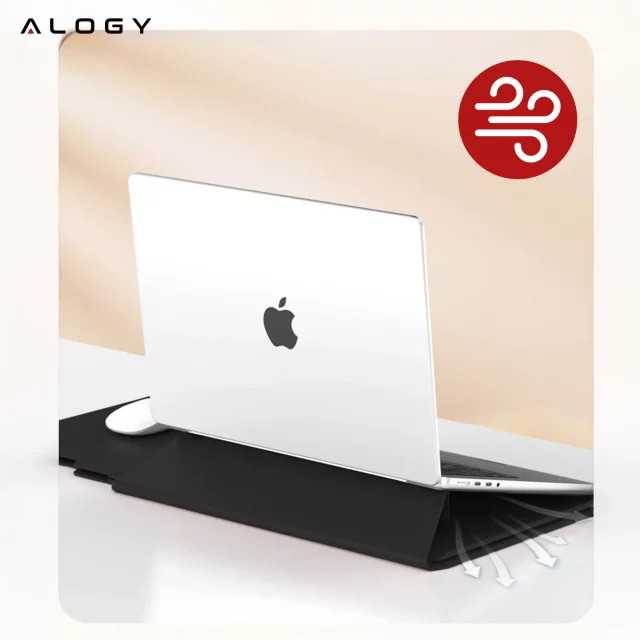 Torba na laptopa Alogy FlexCase Pro wielofunkcyjna rozkładana z podstawką i podkładką na myszkę do Macbooka 13/ 14" Czarna