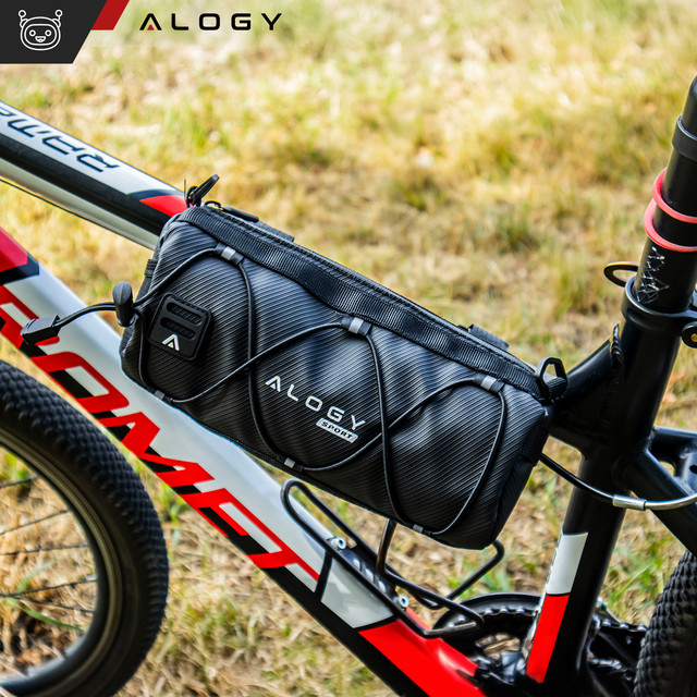 Brašna na tašku na kolo 2,5 l rám na řídítka rám na tašku obal na tašku 23,6 x 10,5 x 10 cm (S) Alogy Sport černá