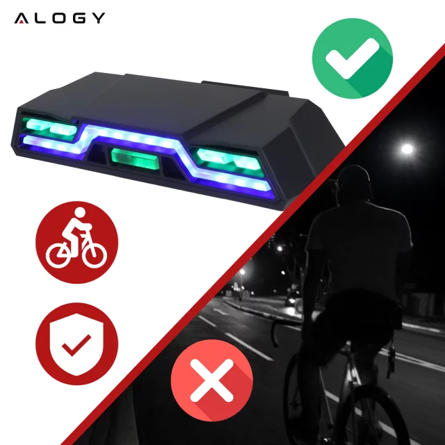 Zadní světlo na kolo na zadní část kola LED osvětlení zadní světlo červené hliníkové voděodolné IPX4 50lm Alogy