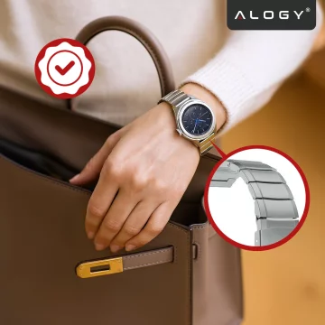 Einfaches Stahlarmband Alogieband Edelstahl für Smartwatch 20mm Silber