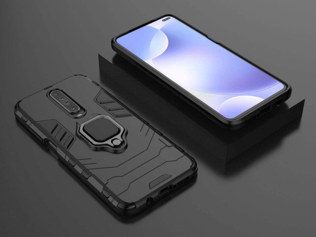 Alogy Stand Ring Armor case for Xiaomi Poco X2 black Glass