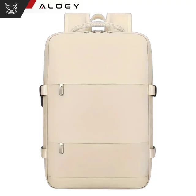 Women's Laptop Backpack Travel Suitcase Luggage for Plane Work School 45x30x20cm Alogy Beige
