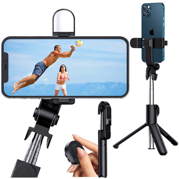 Alogy Holder Wireless Selfie Stick Bluetooth foldable Tripod Mini tripod for phone with LED light