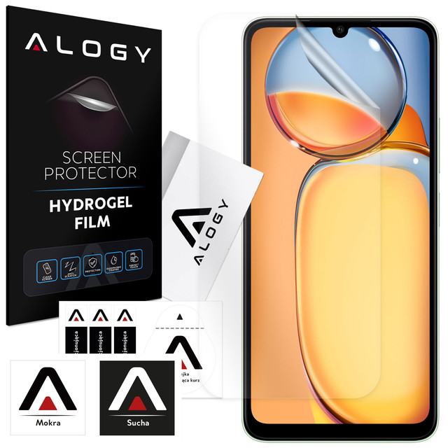 Hydrogel film for Xiaomi Redmi 13C, protective phone screen, Alogy Hydrogel Film