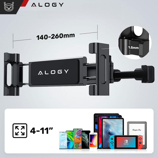 Alogy headrest car holder for phone/tablet Black