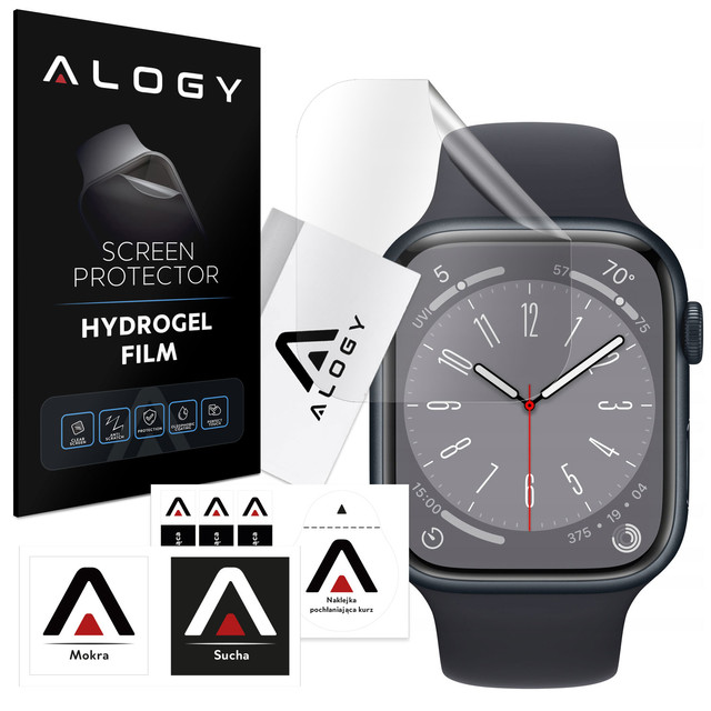 2x ochranná fólie Alogy Hydrogel na chytré hodinky pro Apple Watch 8 41 mm