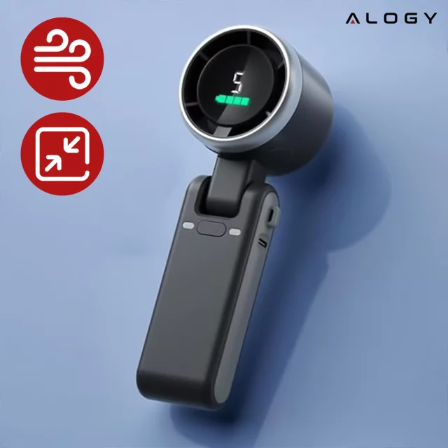 Stolní ventilátor stojící ventilátor malé oběhové čerpadlo s klipem bezdrátové ruční 500mAh USB-C Alogy White