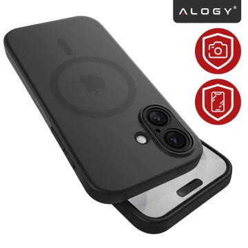 Case for Apple iPhone 16 Pro Max Alogy MagSafe Hybrid Matte Case with Lens Protection Black