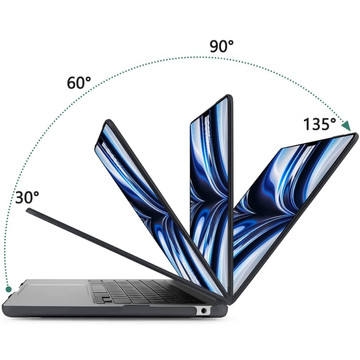 Alogy Hard Case for Apple Macbook Air 13 2022 M2 Matte Black Bag up to 15.6"