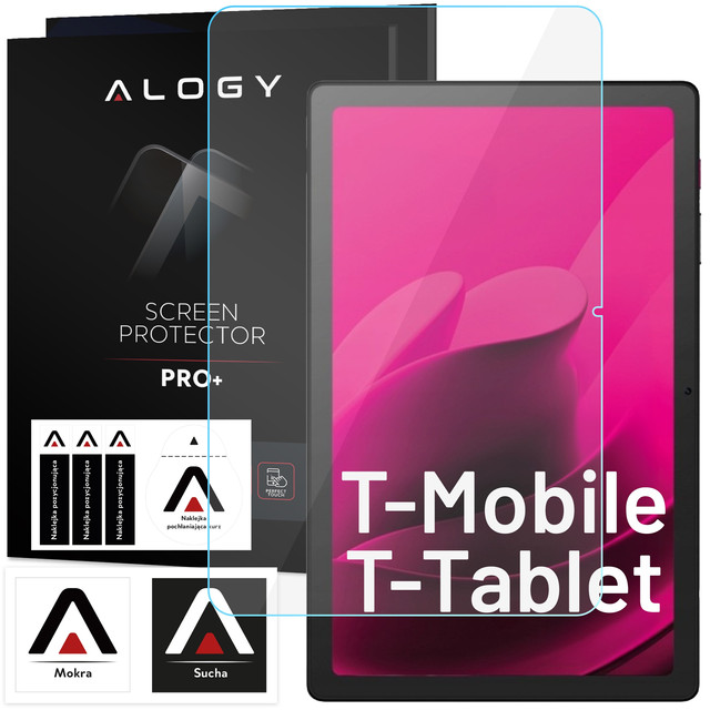 Glass case for T-Mobile T Tablet 5G 10.36" tablet case Alogy Book Cover Case Navy Blue Free Stylus