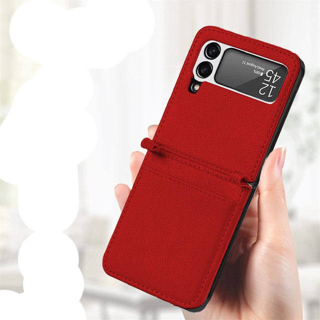 Alogy Leather Flip Wallet Case for Samsung Galaxy Z Flip 3 5G Red