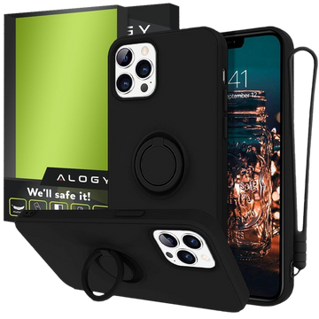 Ring Ultra Slim Alogy Silicone Case for iPhone 12 Pro Max 6.7 Black