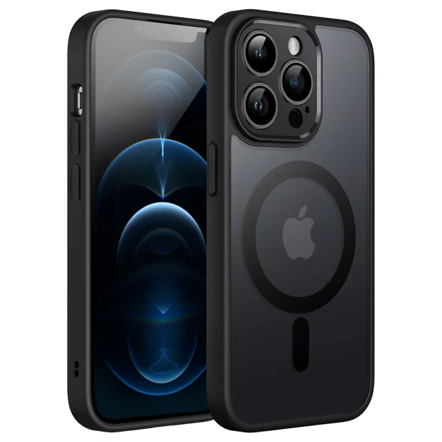 Hülle für Apple iPhone 12 Pro Alogy MagSafe Hybrid Matte Case Matte Abdeckung mit Linsenschutz Schwarzglas