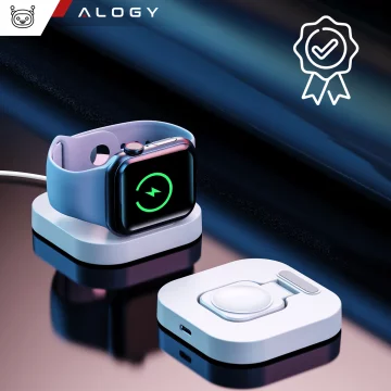 Mini ładowarka indukcyjna do ładowania Apple Watch USB Alogy Mini Stand Charger Biała