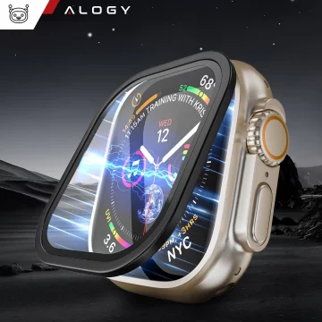 2x rámeček z tvrzeného skla pro Apple Watch Ultra / Ultra 2 49mm ochranná fólie na displej Alogy Protector 9H černá