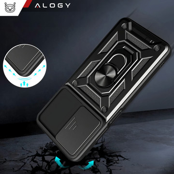 Alogy Camshield Stand Ring Protective Case with Camera Cover for Xiaomi Poco X5 Pro 5G / Redmi Note 12 Pro 5G Black