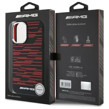 Etui do iPhone 16 AMG Silicone Graphics MagSafe Red Black