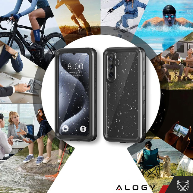 Case for Samsung Galaxy A35 5G Armored Waterproof IP68 360 Armor Case Built-in Glass Alogy Black