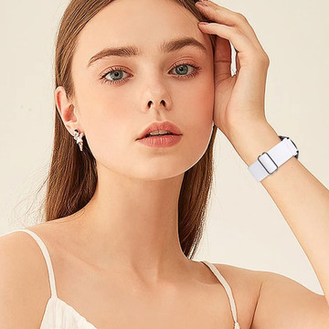 Elastický řemínek Univerzální Nylon Alogy Nylon Smartwatch pásek 20 mm bílý