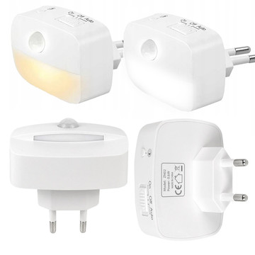 3x LED night lamp with motion sensor for EU socket, 3 light colors Alogy Night Light White