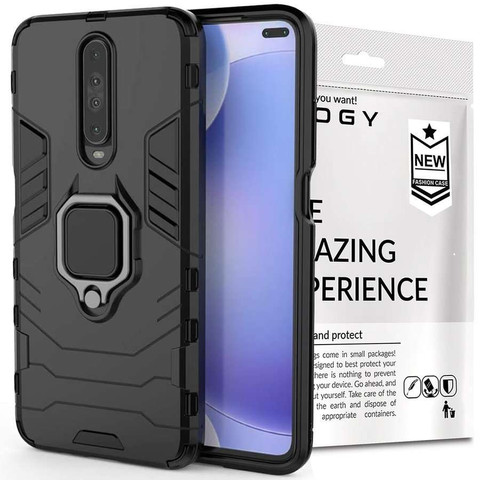 Alogy Stand Ring Armor case for Xiaomi Poco X2 black