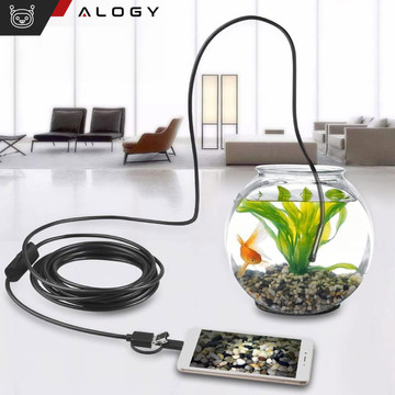 Kamera je vybavena endoskopem micro USB USB-C USB Full HD 3m 8mm Endoskop Alogy Hard Wire
