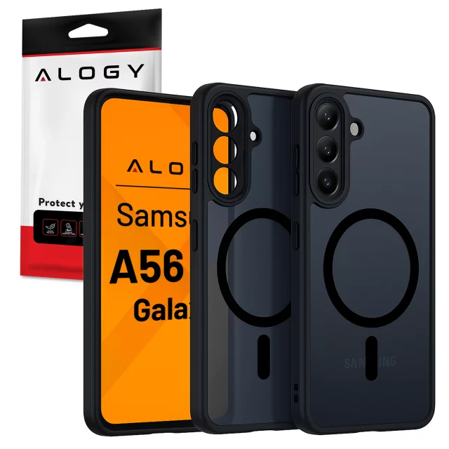 Etui do Samsung Galaxy A56 5G obudowa ochronna na telefon Alogy Matte HybridMag™️ Case do MagSafe Matowe Czarne
