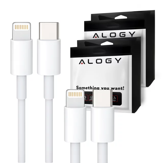 2m USB-C to Lightning cable Alogy Fast Charge iPhone charging cable 20W white