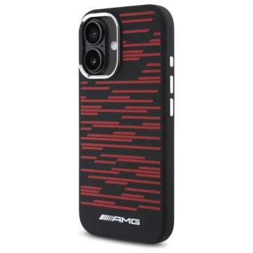 Etui do iPhone 16 AMG Silicone Graphics MagSafe Red Black