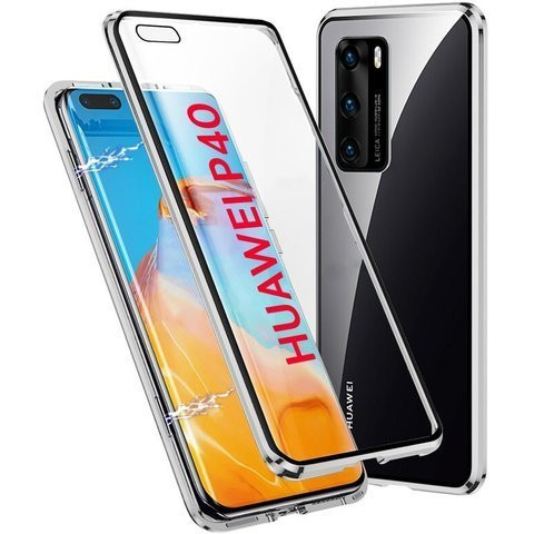 Double-sided Dr.Fit magnetic glass case for Huawei P40 Silver