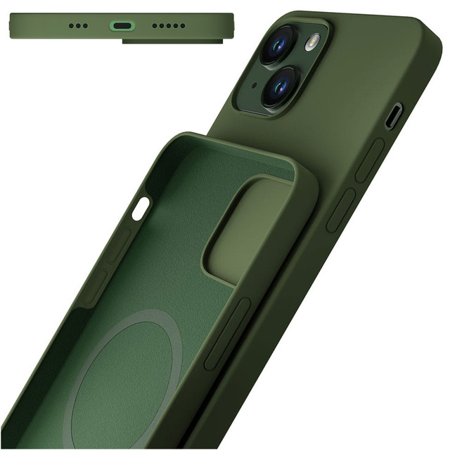 Etui na telefon 3mk do Apple iPhone 13 Hardy Silicone MagCase Alphine Green