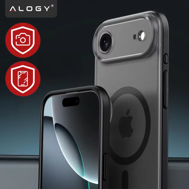 Etui do Apple iPhone 17 Air – matowa obudowa do MagSafe z ochroną obiektywu, smukłe i odporne na zarysowania, idealne dopasowanie – Alogy Skinny MatteCase™ Czarne + 2x szkło hartowane