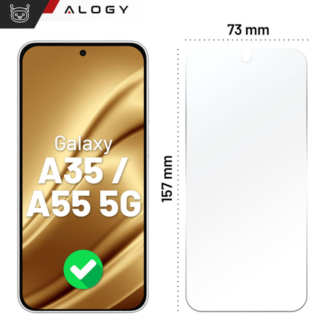 Hybridní sklo pro Samsung Galaxy A35 / A55 5G Ochranné sklo Alogy Flexi Glass 9H Case Friendly Flat Screen Protector