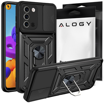 Alogy Camshield Stand Ring Camera Case for Samsung Galaxy A03s 164mm Black