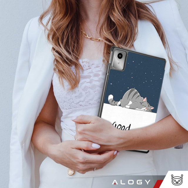 Etui ochronne do Lenovo Tab K11 / K11E 11” M11 10.95" TB330FU / TB330XU / TB331FC obudowa na tablet Case Alogy Book Cover Sleeping Cat