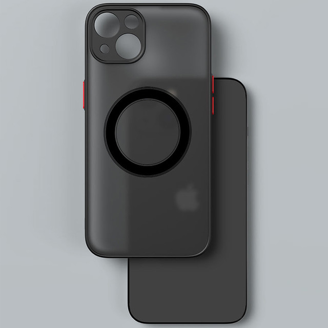 Case für Apple iPhone 13 Mini Alogy Hybrid Mag Case für MagSafe mit Kameraschutz mattschwarz