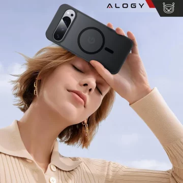 Hülle für Google Pixel 9/ 9 Pro Alogy MagSafe Hybrid Matte Case Rückseite für MagMat Phone Mattschwarz