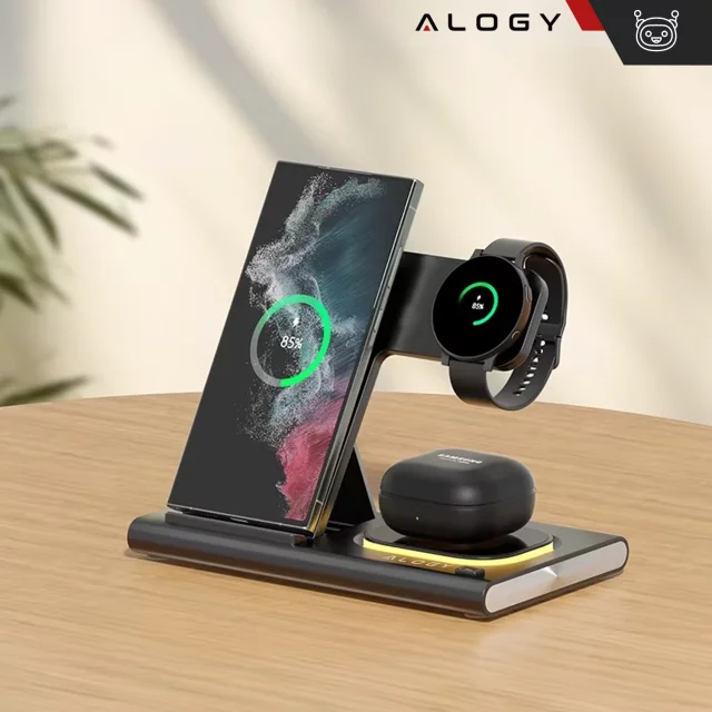 Kabelloses Ladegerät für Samsung: 3-in-1 kabellose Ladestation für Samsung Galaxy Watch 7/6/5/4/3 Pro Classic, Galaxy Buds für S24 Ultra, S23, S22, S21, S20, Note 20/10, Z Fold