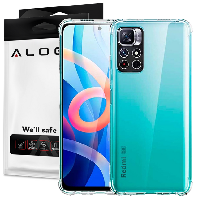 ShockProof Alogy Silikonové Armor pouzdro pro Xiaomi Poco M4 Pro 5G Transparent